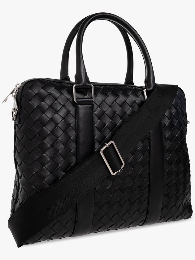 Intrecciato Leather Brief Case Black - BOTTEGA VENETA - BALAAN 5