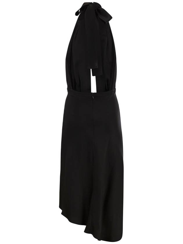 Satin midi dress with asymmetric skirt - ELISABETTA FRANCHI - BALAAN 2