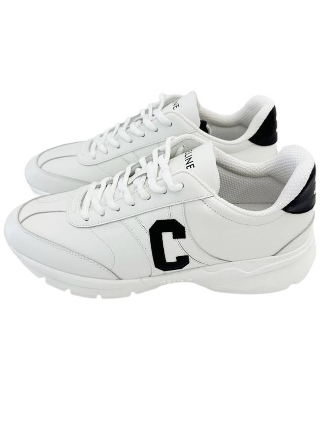 Runner Cr02 Calfskin Lace-Up Low Top Sneakers White - CELINE - BALAAN 3