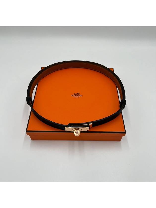 Hermes Kelly 18 Belt Rose Gold Belt Black - HERMES - BALAAN 3