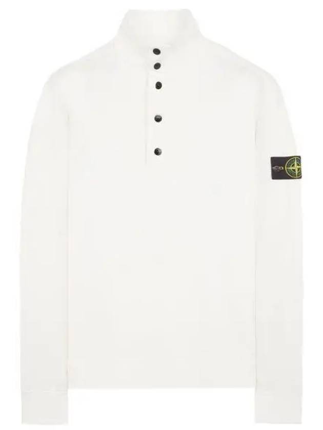 Compass Patch Cotton Fleece Polo Knit Top White - STONE ISLAND - BALAAN 2