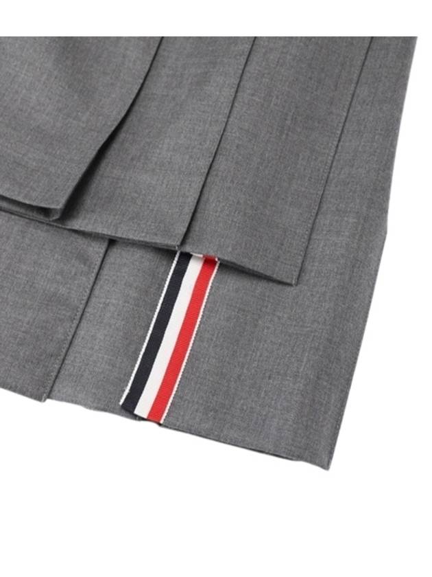 Super 120S Twill Below Knee Pleated Skirt Medium Grey - THOM BROWNE - BALAAN 5