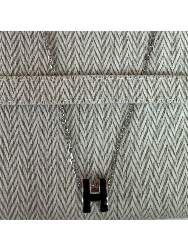 Mini Pop Ache Necklace Silver Black - HERMES - BALAAN 3