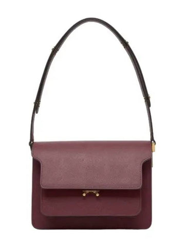 Medium Saffiano Trunk Shoulder Bag Ruby - MARNI - BALAAN 1