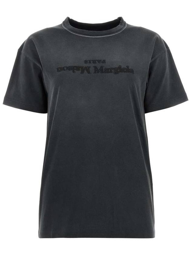 Reverse Logo Short Sleeve T-Shirt Washed Black - MAISON MARGIELA - BALAAN 2