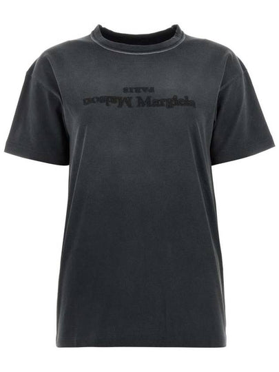 Reverse Logo Short Sleeve T-Shirt Washed Black - MAISON MARGIELA - BALAAN 2