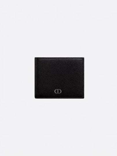 Compact Grained Calfskin CD Icon Signature Half Wallet Black - DIOR - BALAAN 2