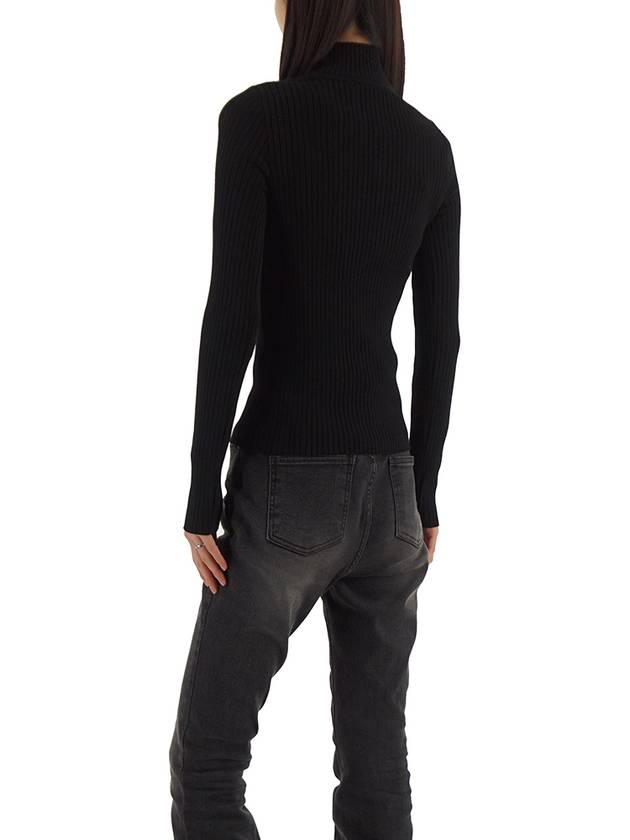 Mockneck Rib Knit Top Black - COURREGES - BALAAN 8