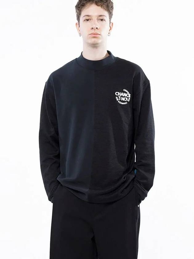 Men s M243MT03NY Circular Reverse Sleeve Half Neck Sweatshirt Black Navy - CHANCE'S NOI - BALAAN 8