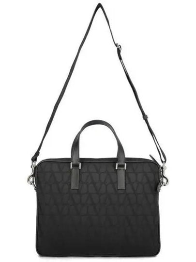 Zipper Closure Briefcase Black - VALENTINO - BALAAN 2