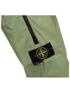 Men's Compass Patch Light Stretch Cotton Canvas Track Pants  Sage Green - STONE ISLAND - BALAAN 5