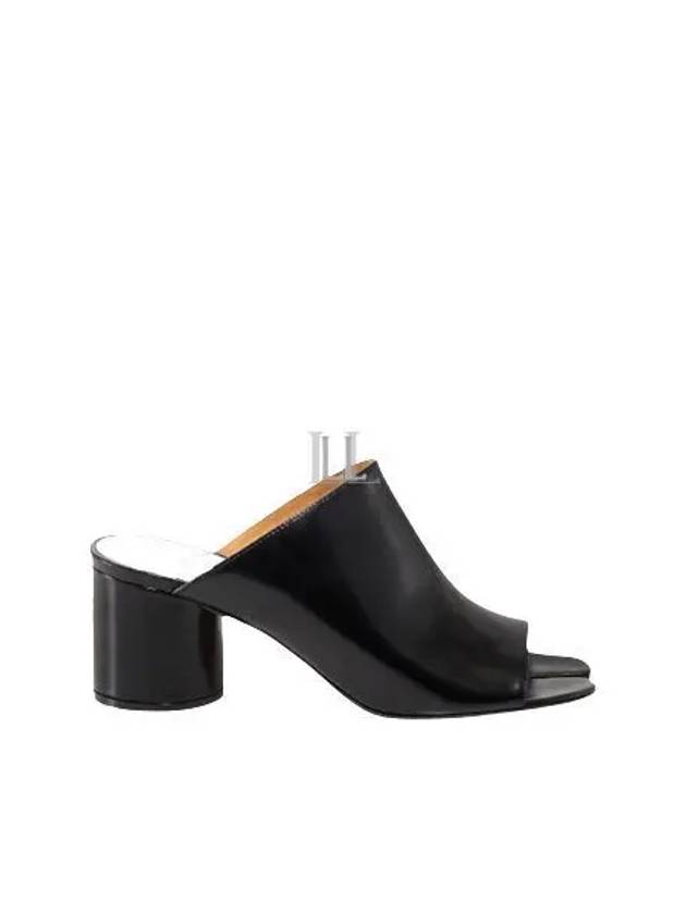 Women's Tabi Calf Leather Heels Mule Black - MAISON MARGIELA - BALAAN 2