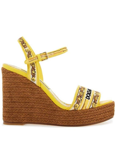 maiolica embroidered wedge sandals - DOLCE&GABBANA - BALAAN 1