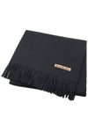 Logo Wool Fringe Scarf Black - ACNE STUDIOS - BALAAN 2