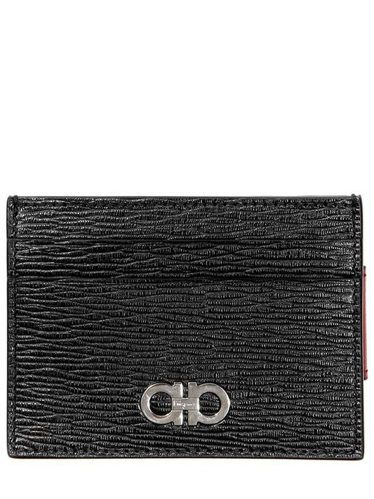 Gancini Card Wallet Black - SALVATORE FERRAGAMO - BALAAN 2