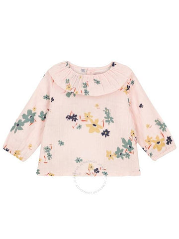 Petit Bateau Girls Ruffled Neck Long Sleeve Top, Size 24M - PETIT BATEAU - BALAAN 1