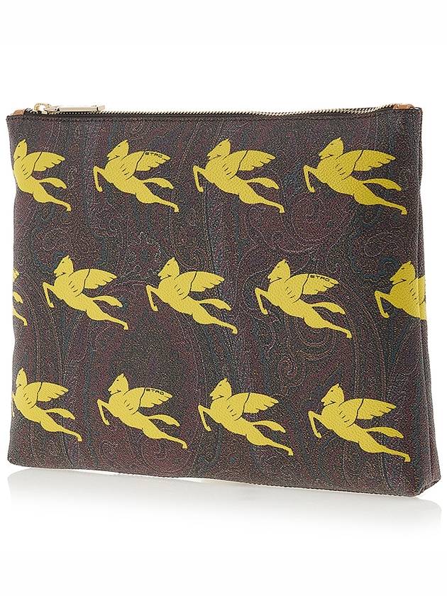 Logo Pattern Clutch Bag Brown - ETRO - BALAAN 3