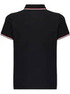 Logo Striped Collar Cotton Pique Polo Shirt Black 8A70300 84556 999 - MONCLER - BALAAN 3