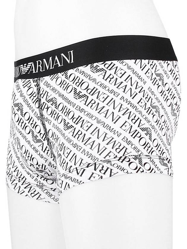 All Over Logo Elastic Band Cotton Trunk Briefs White - EMPORIO ARMANI - BALAAN 4