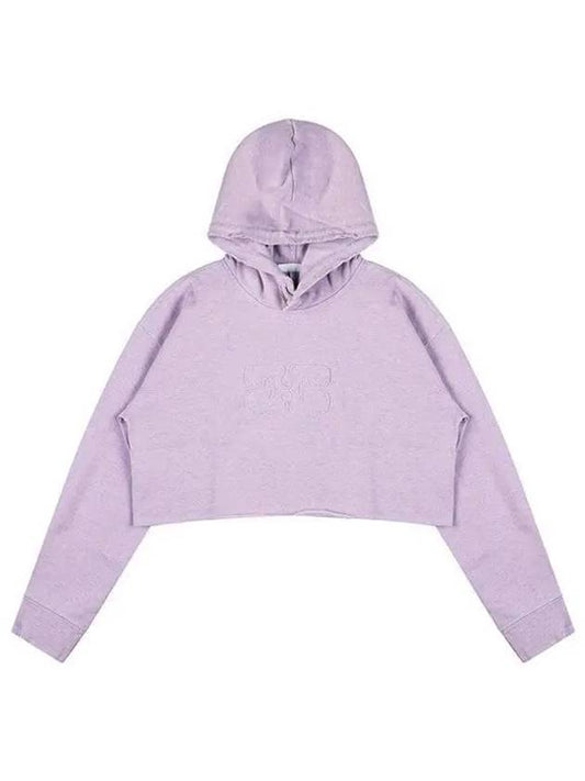 Crop Logo Hoodie Purple - GANNI - BALAAN 2