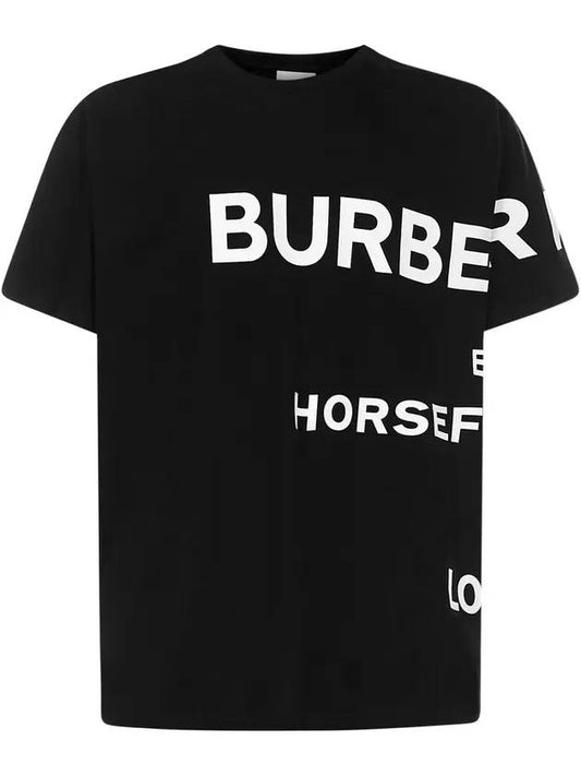 Horseferry Short Sleeve T-Shirt Black - BURBERRY - BALAAN 1