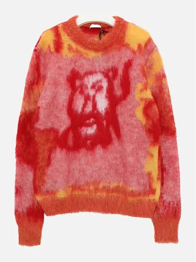 Airbrushed Lion Knit Top Pink - DIOR - BALAAN 3