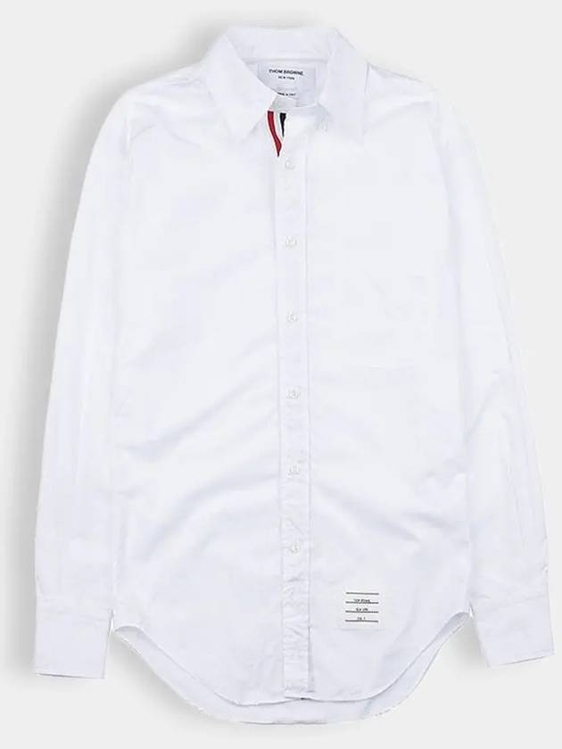 Men's Grosgrain Placket Solid Poplin Long Sleeve Shirt White - THOM BROWNE - BALAAN 2