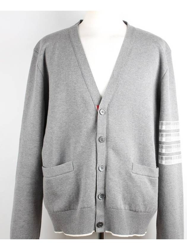 4 Bar Plain Icon Cardigan Gray 5 - THOM BROWNE - BALAAN 3