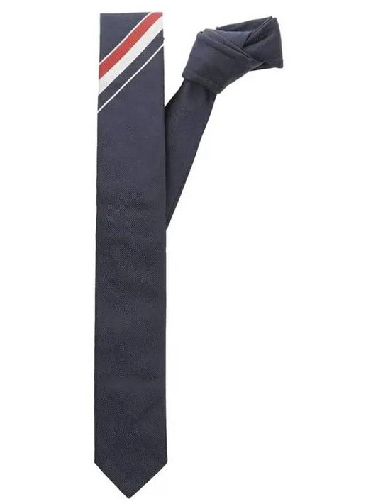 Men's Grosgrain Stripe Tie Dark Navy - THOM BROWNE - BALAAN 2