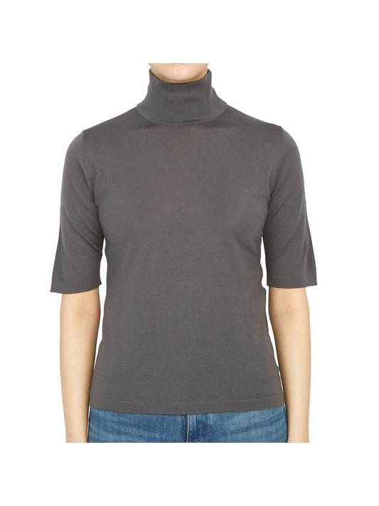 Gigi Short Sleeve Knit Turtleneck Grey - MAX MARA - BALAAN 1