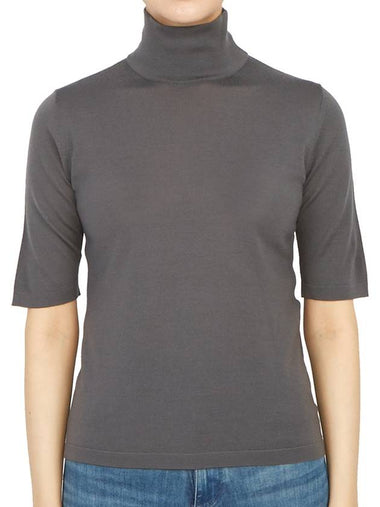 Gigi Short Sleeve Knit Turtleneck Grey - MAX MARA - BALAAN 1