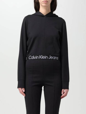 Eggshell Logo Banding Hoodie Black - CALVIN KLEIN - BALAAN 1