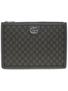 Ophidia Portfolio Clutch Bag Grey - GUCCI - BALAAN 3