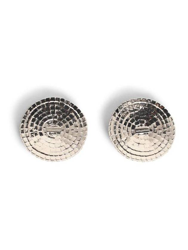 Self-Portrait 'Round Crys' Silver-Plated Brass Earrings - SELF PORTRAIT - BALAAN 2