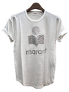 KOLDI Linen Silver Logo Short Sleeve T-Shirt White TS0004FA A1N10E 20WH - ISABEL MARANT ETOILE - BALAAN 2