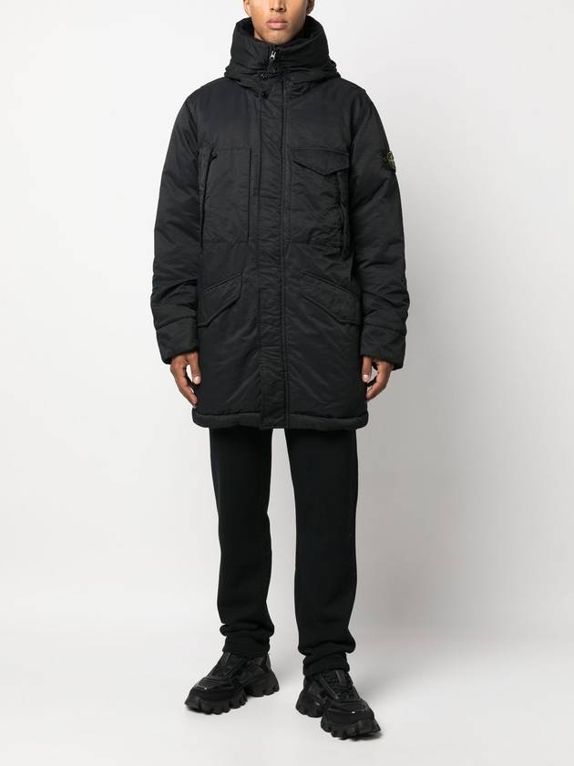 Opaque Nyoln Twill Down Parka Black - STONE ISLAND - BALAAN 5