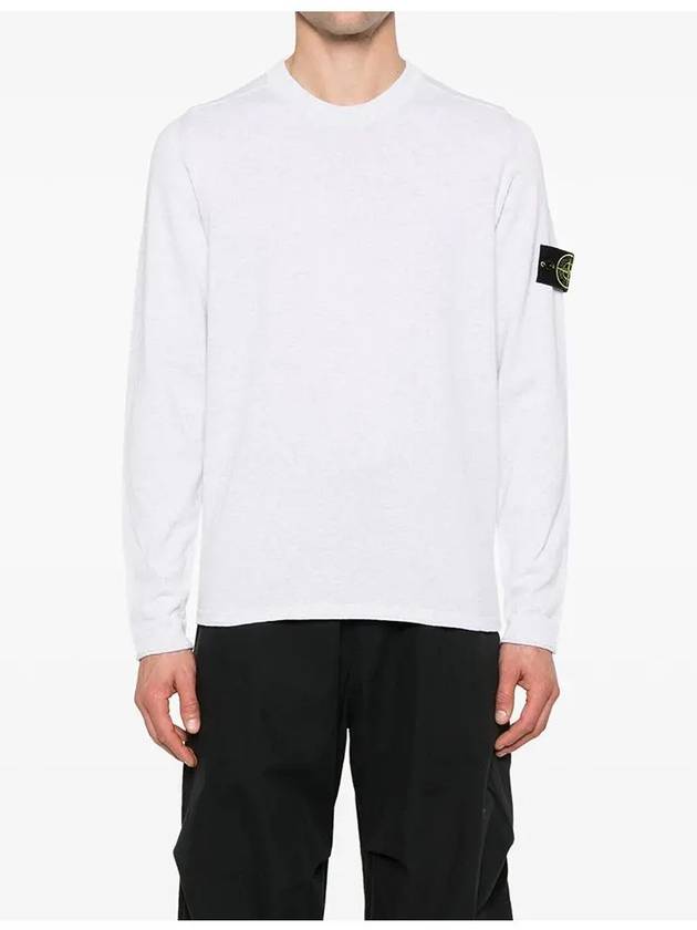 Raw Hand Cotton Crewneck Knit Top White - STONE ISLAND - BALAAN 5