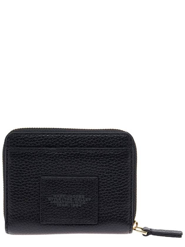 'Mini Compact' Black Wallet With Embossed Logo In Hammered Leather Woman - MARC JACOBS - BALAAN 4