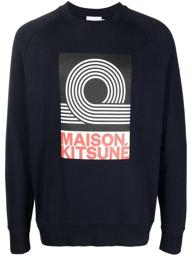 Anthony Burrill Clean Cotton Sweatshirt Navy - MAISON KITSUNE - BALAAN 3