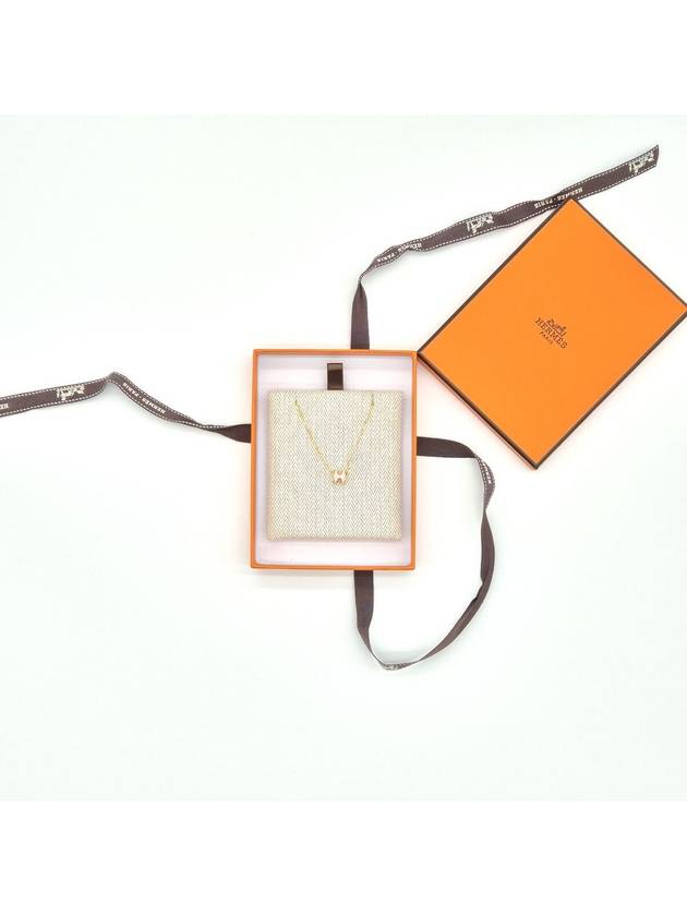 Mini Pop H Pendant Necklace Gold Rose Dragee - HERMES - BALAAN 4