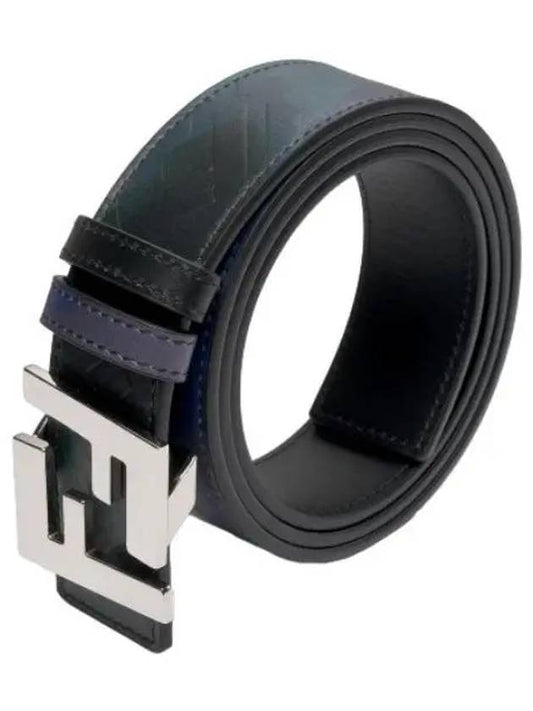 Reversible Leather Belt Nero Blue Waistband - FENDI - BALAAN 1