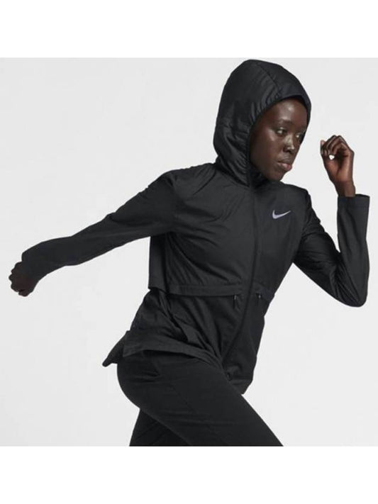 Essential Rain Day Hooded Track Jacket Black - NIKE - BALAAN 2