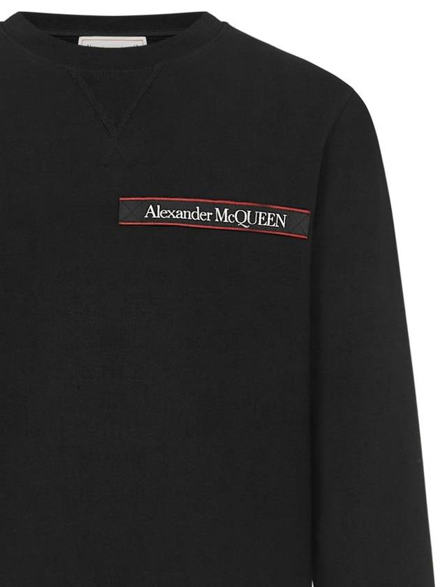 Logo Tape Detail Sweatshirt Black - ALEXANDER MCQUEEN - BALAAN 4