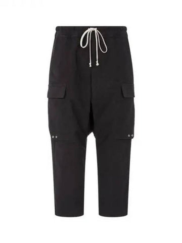 MEN Drawstring Cropped Cargo Pants Black 270177 - RICK OWENS - BALAAN 1