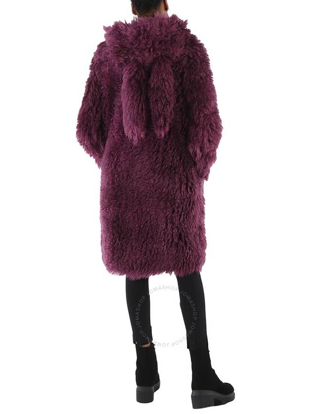 Burberry Ladies Deep Maroon Montgomery Faux Fur Ear Applique Tailored Coat, Brand Size 8 (US Size 6) - BURBERRY - BALAAN 3