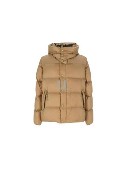 Logo Patch Hooded Down Padding Beige - BURBERRY - BALAAN 2