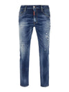 Men's Logo Patch Skinny Jeans Navy - DSQUARED2 - BALAAN 2