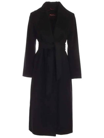 Women's Loriana Wool Single Coat Black - MAX MARA - BALAAN 1