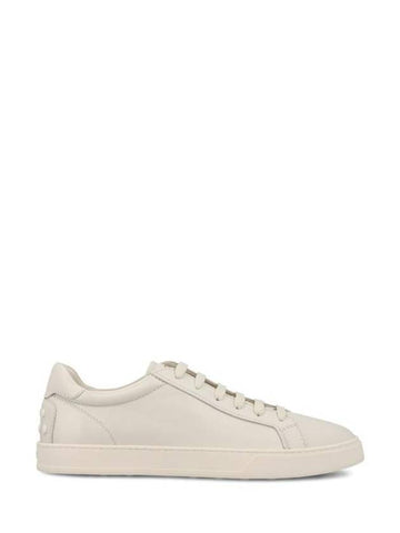 Men's Lace Up Leather Low Top Sneakers Milk White - TOD'S - BALAAN 1