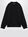 Technical Cotton Sweatshirt Black - PRADA - BALAAN 2